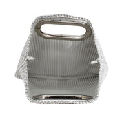 Handbag Silver Rhinestone Mesh Square Clutch Women