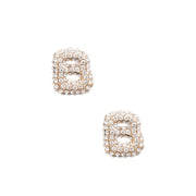 B Initial Rhinestone Studs