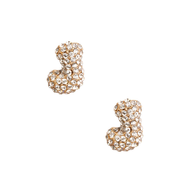 J  Initial Rhinestone Studs