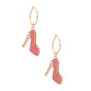 Pink Boutique High Heel Hoops