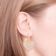 Gold 3D Heart Baby Hoops