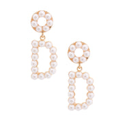 Cream Dangling D Earrings