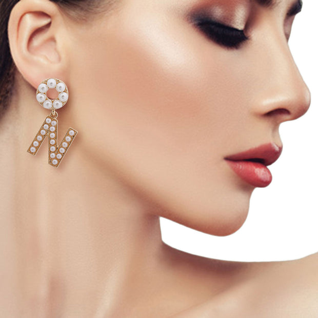 Creamy Comfort: Dangling N Earrings