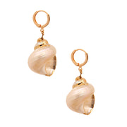 Cream Seashell Hoop Earrings