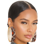 Leopard Wide Metal Hoops