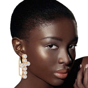 Cream Divine Fusion Cross Hoop Earrings –Bold Meets Timeless Beauty