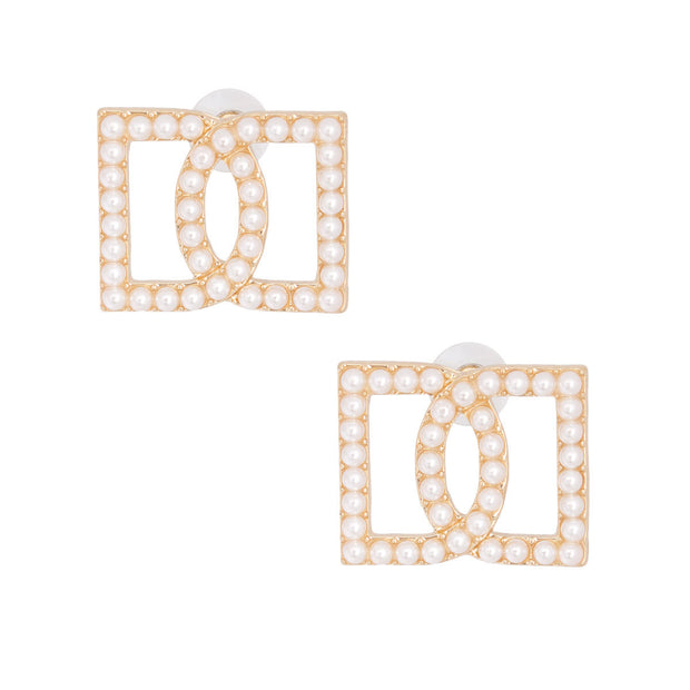 Cream Double D Studs