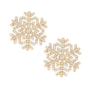 Stud Radiating Snowflake Gold Earrings for Women