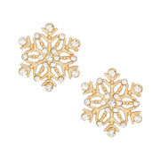 Stud Stellar Snowflake Gold Earrings for Women