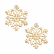 Stud Stellar Snowflake Gold Earrings for Women