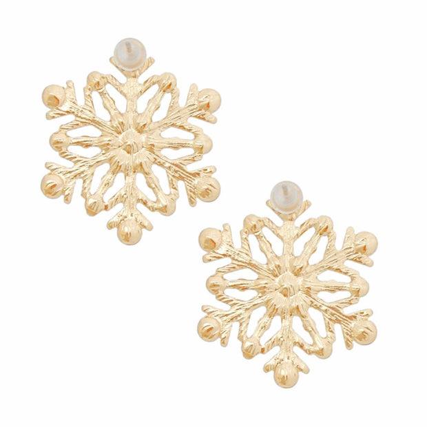 Stud Stellar Snowflake Gold Earrings for Women