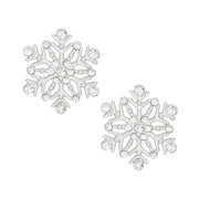 Stud Stellar Snowflake Silver Earrings for Women