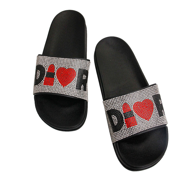 Size 10 Silver D Designer Slides