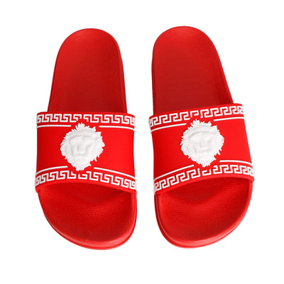 Size 9 Red Greek Key Slide