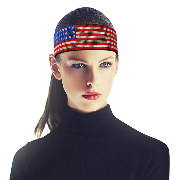 Rhinestone Flag Stretch Headband