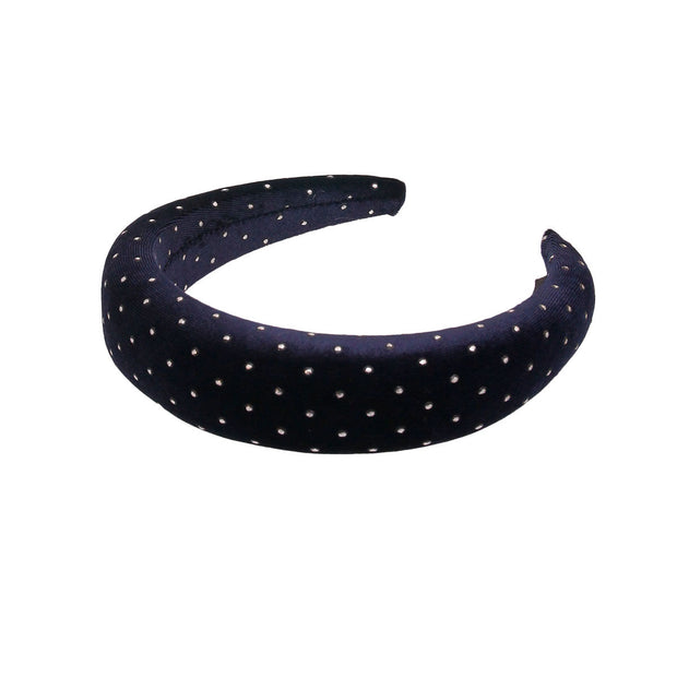 Navy Velvet Silver Stud Headband