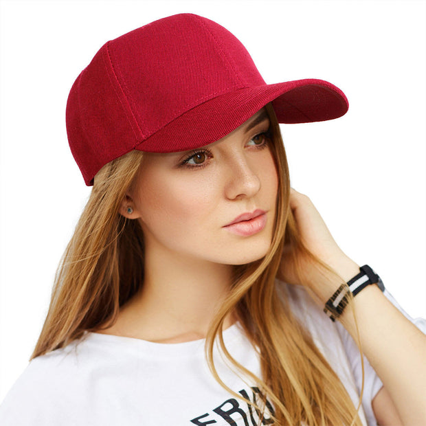 Hat Burgundy Canvas Baseball Cap for Women