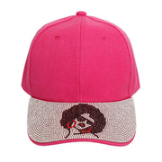 Hat Fuchsia Afro Bling Baseball Cap for Women