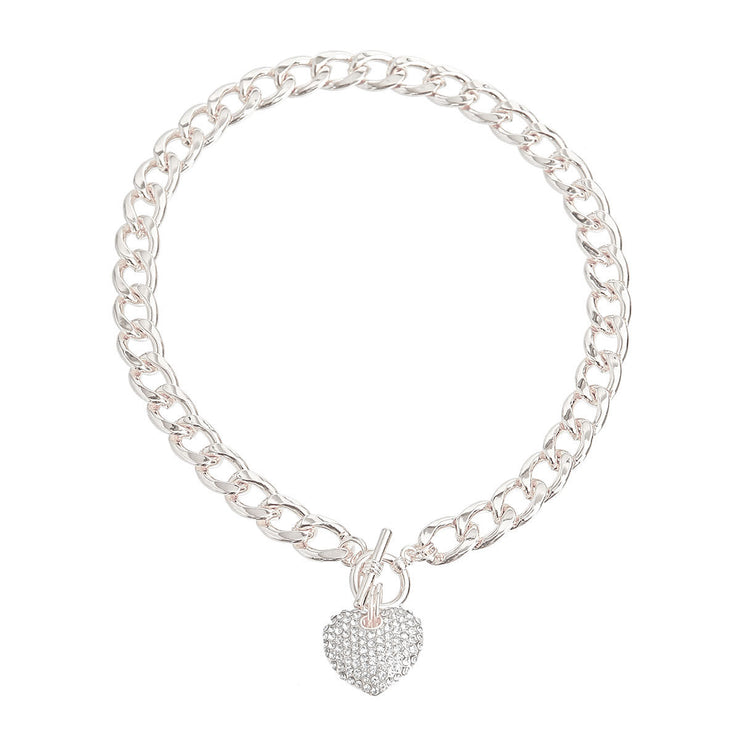 Silver Heart Toggle Necklace