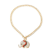 Rhinestone Elephant Toggle Necklace