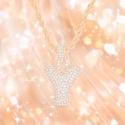 Y Rhinestone Gold Necklace