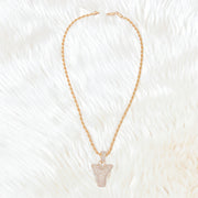 Y Rhinestone Gold Necklace