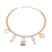 Gold Love Lock Charm Necklace