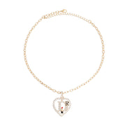 Gold Designer D Heart Necklace