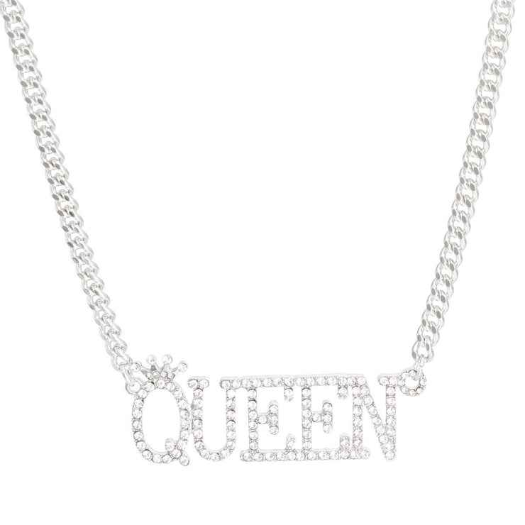 Silver Iced Queen Necklace