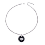 Black Bee Pendant Silver Twisted Chain