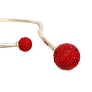 Choker Red Disco Ball Hinge Necklace for Women