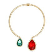 Choker Red Green Teardrop Hinge Necklace Women