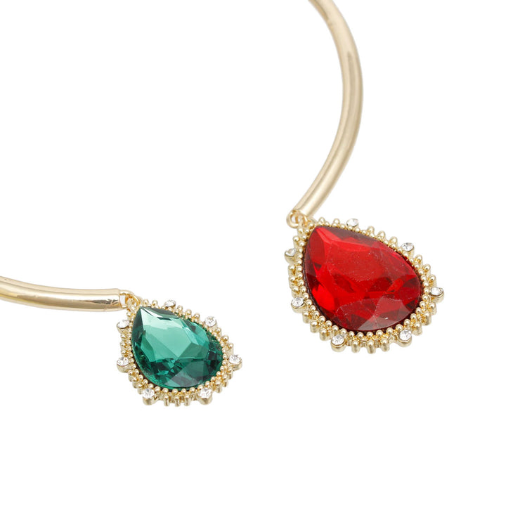 Choker Red Green Teardrop Hinge Necklace Women