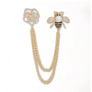 Brooch Luxe Bee Rose Chain Double Luxe Pin