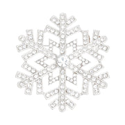 Brooch Radiating Snowflake Silver Pin for Women