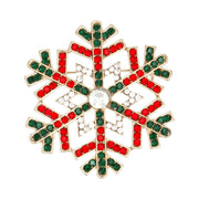 Brooch Radiating Snowflake Red Green Pin for Women