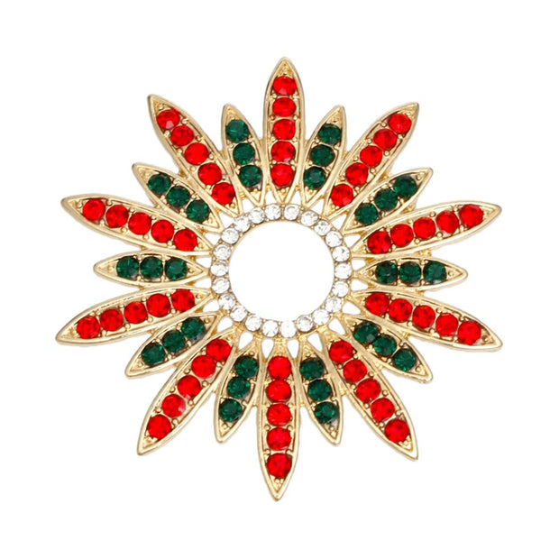 Brooch Celestial Star Red Green Pin for Women