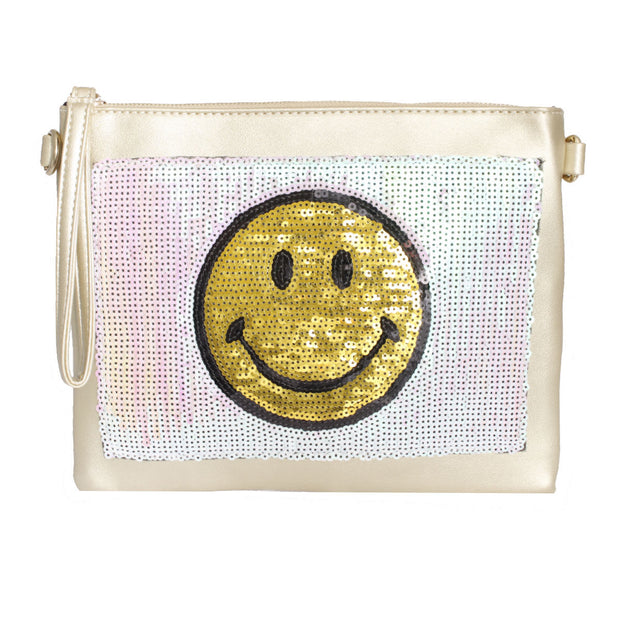 Gold Smile Sequin Clutch