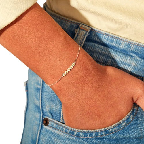 Daisy Shape Spring Ring Closure Bracelet