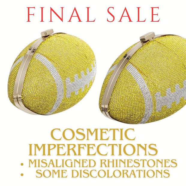 FINAL SALE Yellow Bling Football Clutch