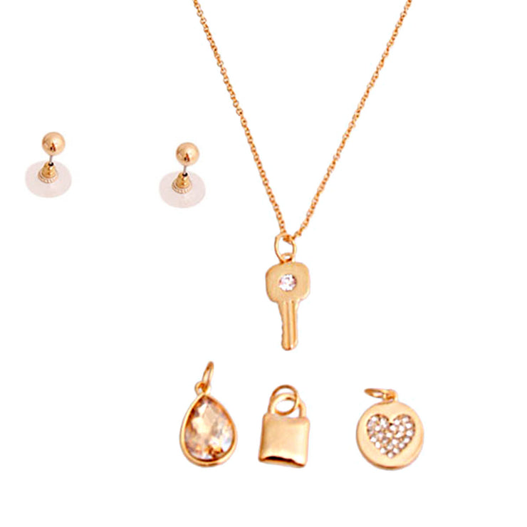 Gold Interchangable Love Charm Necklace