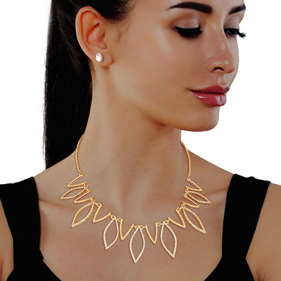 Gold Marquise Stone Collar Necklace