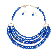 6 Layer Blue Bead Necklace