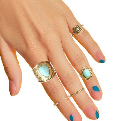 Turquoise Antique Ring Set