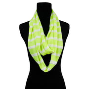 Neon Yellow Striped Infinity Scarf