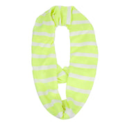 Neon Yellow Striped Infinity Scarf