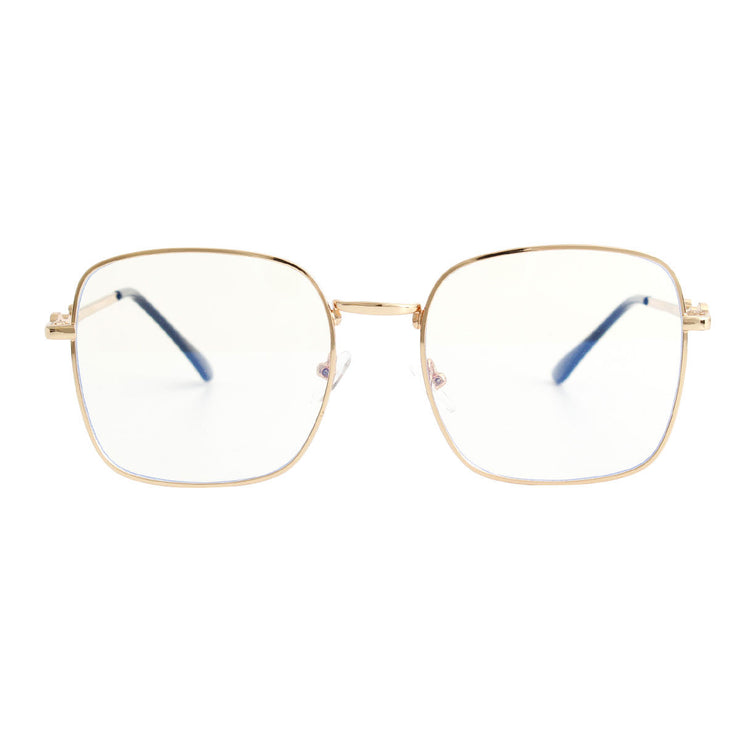 Gold Blue Light Square Glasses