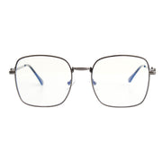 Hematite Blue Light Square Glasses