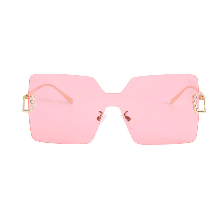 Pink One Piece Square Sunglasses