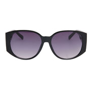 Ferragamo Style Black Rounded Wide Arm Sunglasses